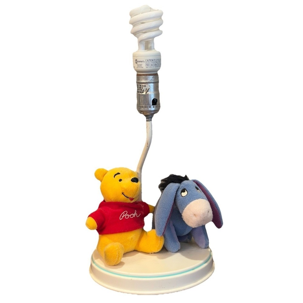 Vintage Disney Winnie The Pooh Eeyore Table Lamp‎ Plush Light 1990s Baby Nursery